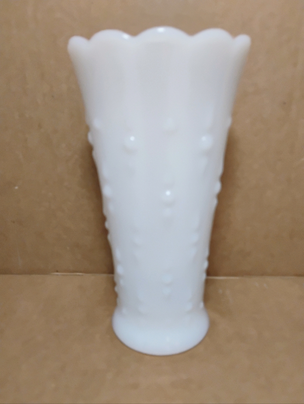 Vintage Anchor Hocking Milk Glass "Tears And Pearls" or "Dots & Arrows" Pattern
